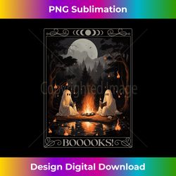 Booooks Ghost Reading Camping Tarot Teacher Halloween Gothic Long Slee - Contemporary PNG Sublimation Design - Channel Your Creative Rebel