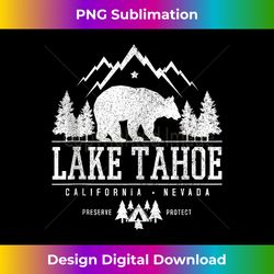 Lake Tahoe California - Bear Mountains Nature Camping Gift Tank - Luxe Sublimation PNG Download - Elevate Your Style with Intricate Details