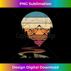 Retro Outdoor Nature Trees Bear Mountains Forest Hi - Timeless PNG Sublimation Download - Customize with Flair