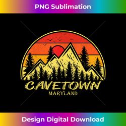 Vintage Cavetown Maryland MD Mountains Hike Hiking Souv - Luxe Sublimation PNG Download - Lively and Captivating Visuals