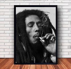 Bob Marley Music Poster Canvas Wall Art Family Decor, Home Decor,Frame Option-2