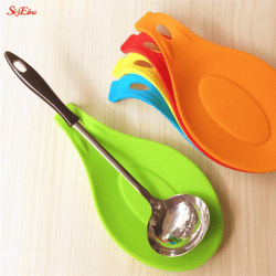 1Pcs Silicone Spoon Rest Heat Resistant Utensil Holder Cooking Tool Rest Pad Grade Silica Gel Spoon