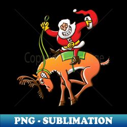 Santa is making this wild reindeer get ready for Christmas - Artistic Sublimation Digital File - Boost Your Success with this Inspirational PNG Download