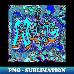 Music Pop Art Blue - Professional Sublimation Digital Download - Create with Confidence