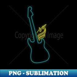 Electric Guitar Neon Light - High-Resolution PNG Sublimation File - Unleash Your Creativity