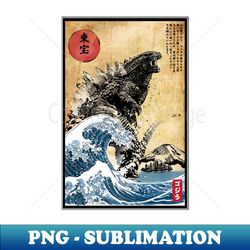 Gojira in Japan Great Wave off Kanagawa - Modern Sublimation PNG File - Revolutionize Your Designs