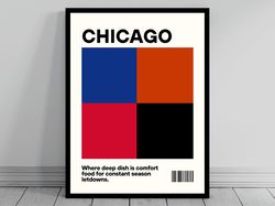 Chicago Sports Team Color Art Print  Wrigley Field  United Center  Soldier Field  Chicago Cubs  Chicago Bulls  Bears  Bl