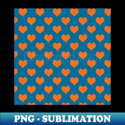 Orange and Blue Heart Pattern - Professional Sublimation Digital Download - Bold & Eye-catching