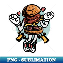 Cartoon Aesthetic Happy Burger - Digital Sublimation Download File - Revolutionize Your Designs