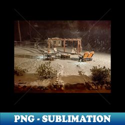 Snowy Backyard - High-Quality PNG Sublimation Download - Perfect for Sublimation Mastery