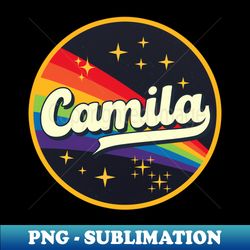 Camila  Rainbow In Space Vintage Style - Signature Sublimation PNG File - Add a Festive Touch to Every Day