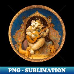 Ganesha Playing a Guitar - Elegant Sublimation PNG Download - Perfect for Sublimation Art