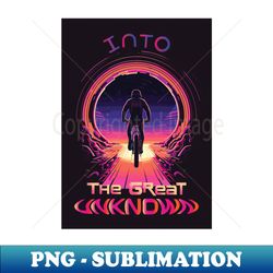 Futuristic Bicycling Themed Wall Art Poster - High-Resolution PNG Sublimation File - Vibrant and Eye-Catching Typography