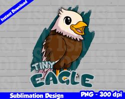 Eagles Png, Football mascot, tiny eagle t-shirt design PNG for sublimation, tiny sport mascot design