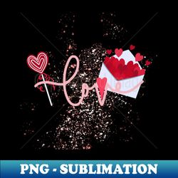 Valentine Love Splash with Hearts and Glitter - Exclusive PNG Sublimation Download - Create with Confidence