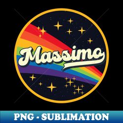 Massimo  Rainbow In Space Vintage Style - Signature Sublimation PNG File - Perfect for Sublimation Mastery