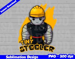 Steelers Png, Football mascot, tiny steeler t-shirt design PNG for sublimation, tiny sport mascot design