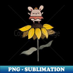 ballerina bunny on sunflower - png sublimation digital download - fashionable and fearless