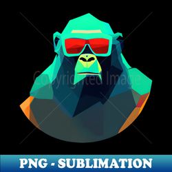 Cool Low Poly Gorilla wearing Sunglasses - Professional Sublimation Digital Download - Revolutionize Your Designs
