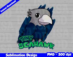 Seahawks Png, Football mascot, tiny seahawk t-shirt design PNG for sublimation, tiny sport mascot design