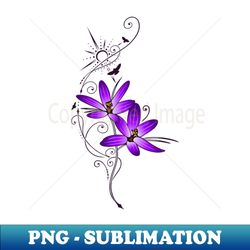 Purple crocuses and spring symbols - PNG Transparent Sublimation File - Transform Your Sublimation Creations