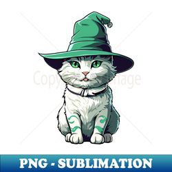 cat with halloween hat - decorative sublimation png file - perfect for creative projects