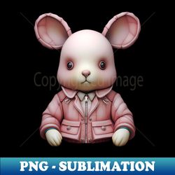 Rabbit in a pink jacket  Part of the Pretty In Pink collection - Special Edition Sublimation PNG File - Unleash Your Creativity