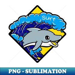 Dolphin surf - Retro PNG Sublimation Digital Download - Create with Confidence