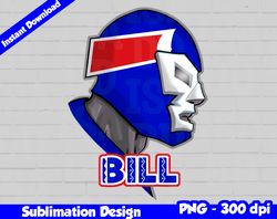 Bills Png, Football mascot, bills t-shirt design PNG for sublimation, mexican wrestler style