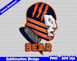 Bears Png, Football mascot, bears t-shirt design PNG for sublimation, mexican wrestler style