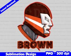 Browns Png, Football mascot, browns t-shirt design PNG for sublimation, mexican wrestler style
