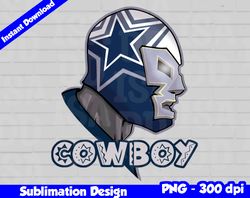Cowboys Png, Football mascot, cowboys t-shirt design PNG for sublimation, mexican wrestler style