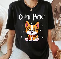 Corgi Potter TShirt, Corgi Lovers Shirt, Cute Puppy Shirt, Puppy Tee, Dog Lover Gift, Dog Lover Shirt, Dog Owner Shirt,
