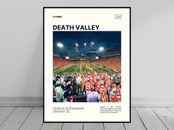 Clemson Death Valley Print  Clemson Tigers Poster  NCAA Art  NCAA Stadium Poster   Oil Painting  Modern Art  Travel Art