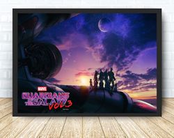 Guardians of the Galaxy Movie Poster Canvas Wall Art Family Decor, Home Decor,Frame Option