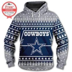 Dallas Cowboys Christmas Hoodie Unisex 3D All Over Print