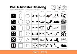 Monster Drawing Activity Worksheet in Black and White Illustrated Style svg.PNG