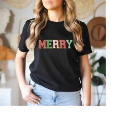 Merry Christmas Faux Chenille Shirt, Christmas Gift Shirt, Women Christmas Shirt, Funny Christmas Shirt, New Year Shirt