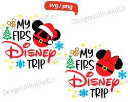 Disney My First Trip Svg Bundle, Mickey Christmas Png Svg, Disney Christmas Family Vacation Svg, Christmas Friends Svg