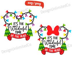 Its The Most Wonderful Time Svg, Mickey Christmas Svg Png, Mickey Christmas Family Vacation Svg, Disney Xmas Svg