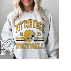 Pittsburgh Football Sweatshirt, Shirt Retro Style 90s Vintage Unisex Crewneck, Graphic Tee Gift For Football Fan Sport L