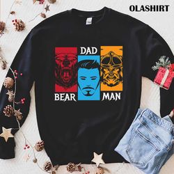 Bear Dad Man Bearded Man Vintage T-shirt - Olashirt