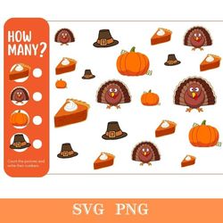 Orange Simple Thanksgiving Number Counting Worksheet SVG.PNG