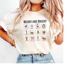 Comfort Colors Merry And Bright Shirt, Speech Therapy Shirt, AAC SLP Christmas Shirt,Christmas Shirt, Xmas SLP Shirt,Spe