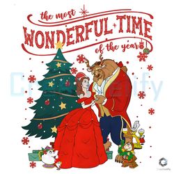Beauty and The Beast Christmas PNG Disney Vintage File