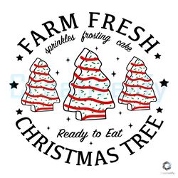 Farm Fresh Xmas Tree SVG Christmas Cakes Vintage Digital File