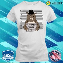 Cat T-shirt, Guilty As Charged Cute And Funny Cat Mugshot T-shirt - Olashirt