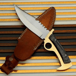 The Show Beautiful D2 High Carbon Steel Brass Knife With Sheath plywood