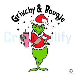 Grinchy And Bougie Pink Tumbler SVG Merry Xmas Cricut File