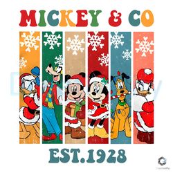 Mickey And Co Est 1928 Christmas PNG Disney Vintage File